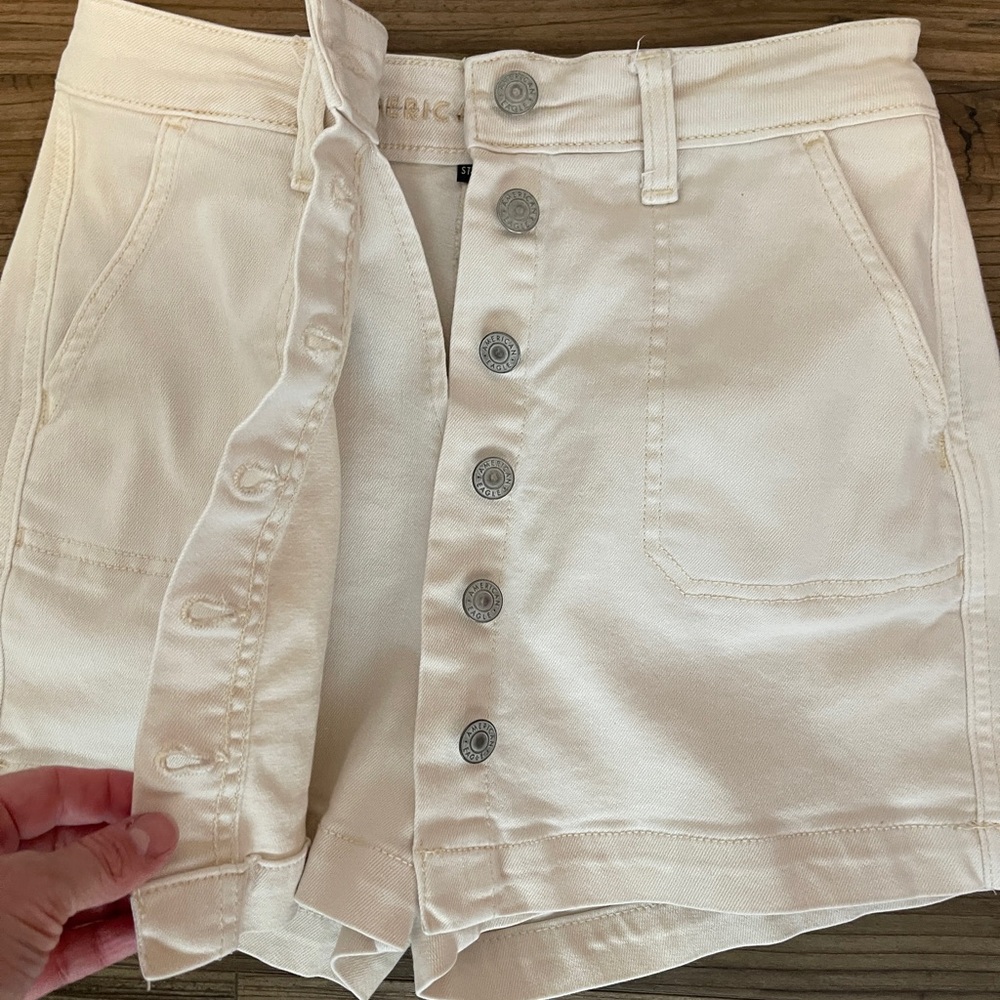 American Eagle Outfitters High Waist Cream Skort - Picture 7 of 8